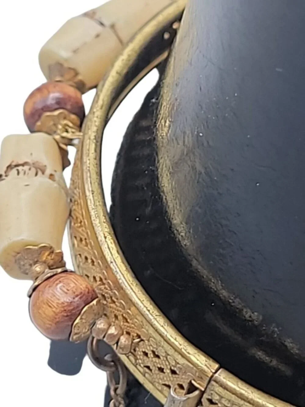 Rare Miriam Haskell Hinged Clamper Bangle Bracelet Vintage 1950s Signed 6.5